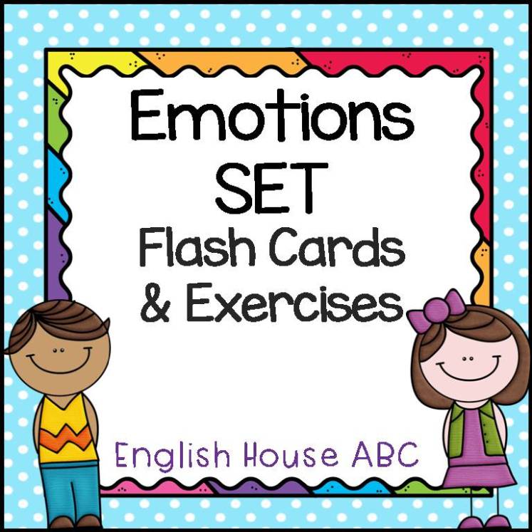 Emotions Set - Flash Cards & Exercises, esl, young learners, kids, english