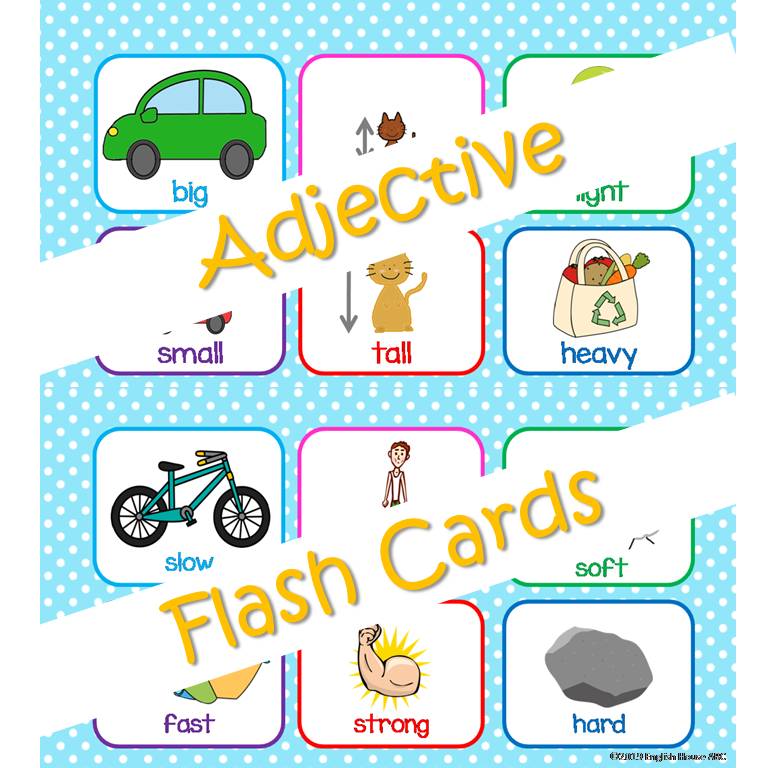 Adjective Flash Cards for young learners and primary ESL students